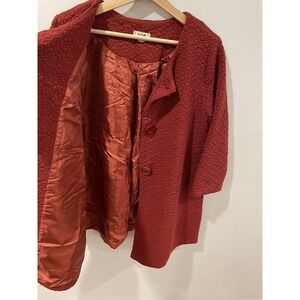 Molly Bracken Quilted Jacket Women's Small Textured Burgundy Holiday Fall Blazer